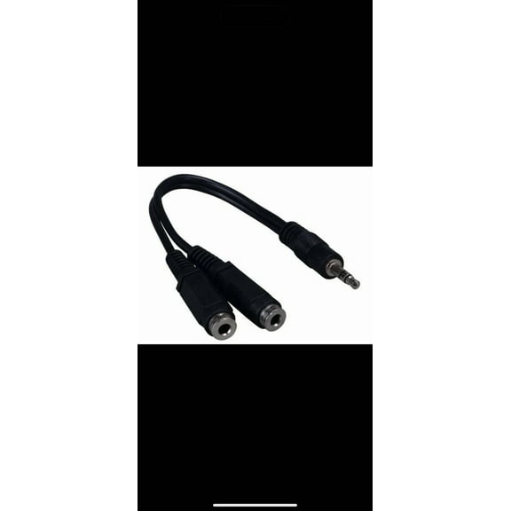 3.5Mm Audio Splitter Cable, 1-Male To 2-Female Headphone Y-Adapter, Black