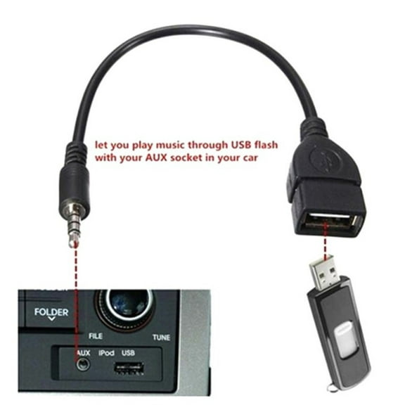 3 5Mm Male To Usb 2 0 Female Aux Audio Adapter Cable Extension For Playing Mp3 Files From Usb Flash Drive Via Car Aux Port