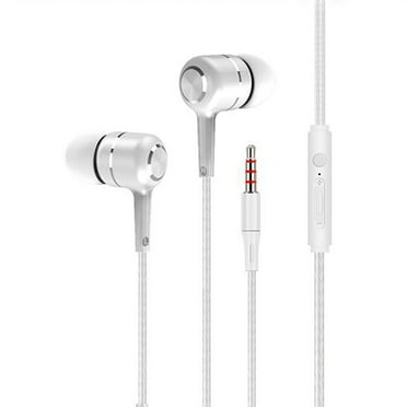 3.5Mm Quality Stereo Inear Microphone Wired Headphones for Phone Pc Laptop Tablet Headphones Plug in White