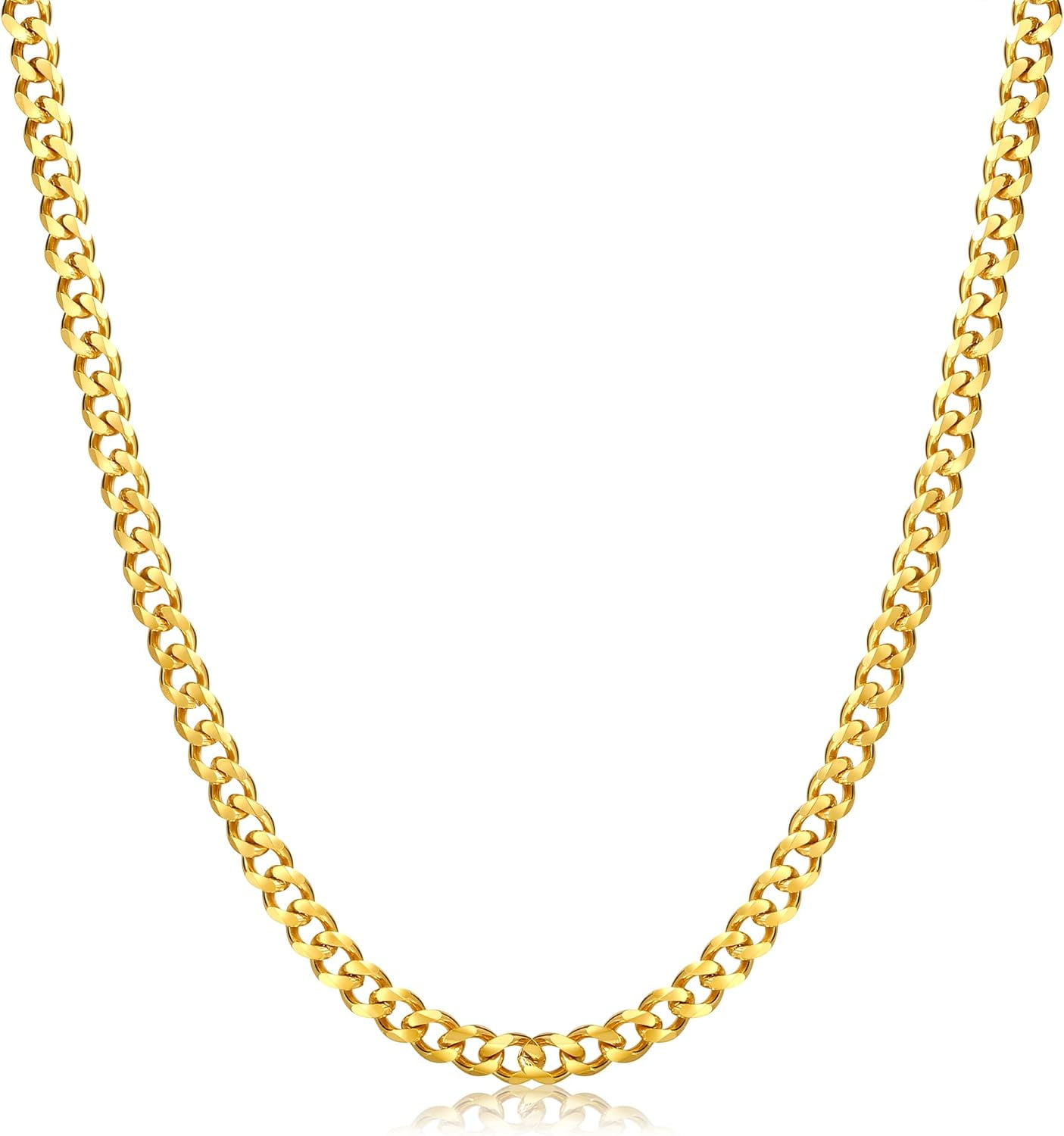 3.5Mm Silver Tone/Black/14K Gold Plated Chains For Men, Mens Necklace