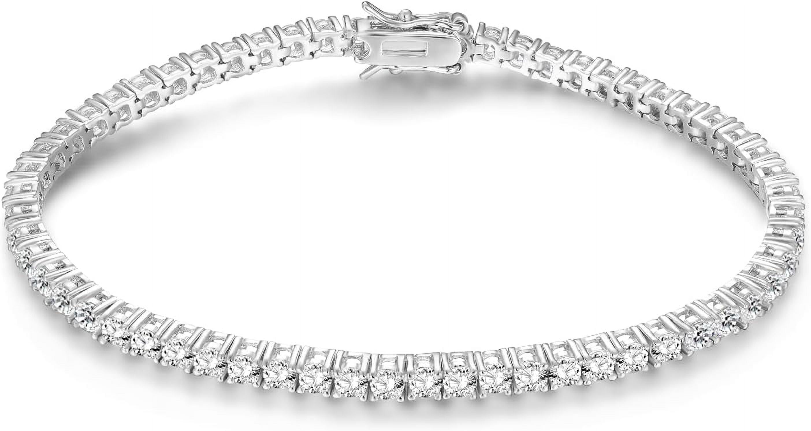WORFAJEW 18K White Gold Plated Tennis Necklaces For Women Men, AAAAA Baguette Round CZ Tennis Chain With Cross Praying Hand Thin Faux Diamond Chains Iced Out Bling Hip Hop Chain 3.5MM Tennis