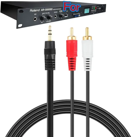 3.5Mm To 2 Rca Audio Line-In Cable Cord For Roland Ar-3000Sd A/V Audio Recorder