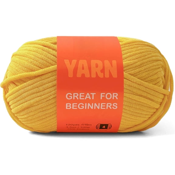 3.5Oz/120yds Beginner Easy Yarn for Crocheting and Knitting;Worsted-Weight Medium ;Cotton Blend Yarn for Beginners DIY