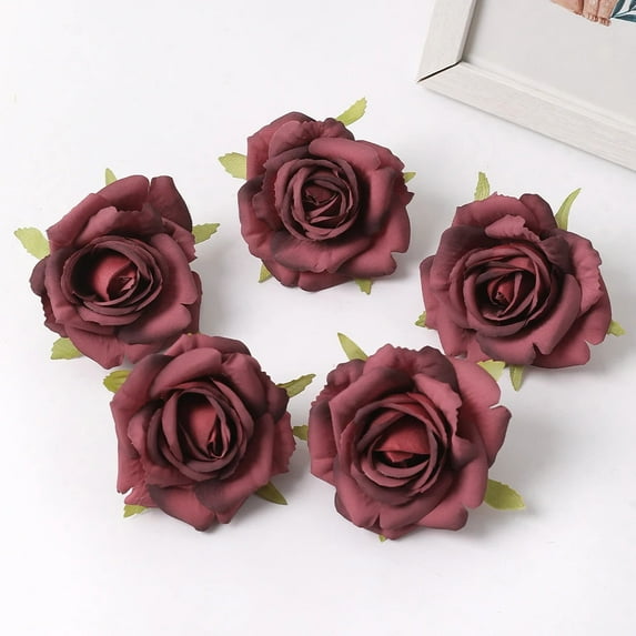 3/5Pcs Rose Artificial Flowers Heads 7cm Silk Fake Flowers for Home Decor Wedding Brides Decortion DIY Craft Gift Accessories