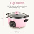 thumbnail image 1 of 3.5QT Slow Cooker, PFAS-  Ceramic Nonstick Removable Interior Bowl, Programmable,  Warm, Stovetop & Oven Safe Pot, Dishwasher Safe Crock & Glass Lid, Pink, 1 of 10
