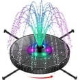 thumbnail image 1 of 3.5W Glass Solar Fountain with Swivel-Out Fixed Rods, Solar Bird Bath Fountains with LED Lights and 2000mAh , 7 Nozzles, Outdoor Solar Water Fountain Pump for Garden, Pool, Pond (Black), 1 of 6