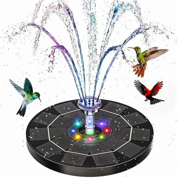3.5W LED Solar Fountain Pump with 3000mAh Battery, Outdoor Solar Bird Bath Fountain with Different Spray Effects and Crystal Ball, Solar Powered Water Pump for Garden and Pond