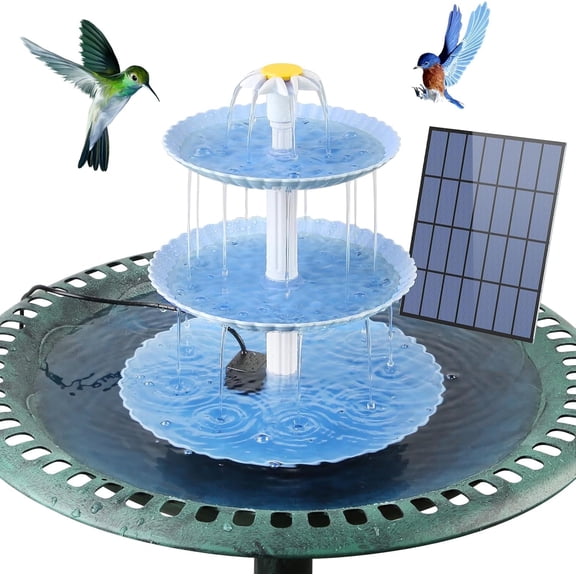 3.5W Solar Bird Bath Fountain Set 2025 Upgraded, Detachable DIY Design for Bird Bath, Water Basin, Garden Decoration & Outdoor Bird Feeder