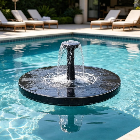 3.5W Solar Floating Fountain Pump, Solar Fountains, Solar Powered Water Fountain with 8 Nozzles, Outdoors, Fish Tank, Pond, Pool and Garden