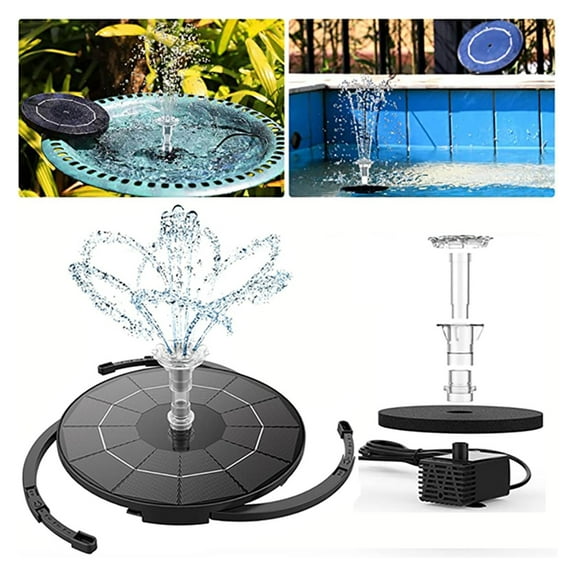 3.5W Solar Fountain Pump, Solar Powered Water Fountain Pump With 6 Nozzles,Solar Birdbath Floating Fountain For Garden ,Security Protection