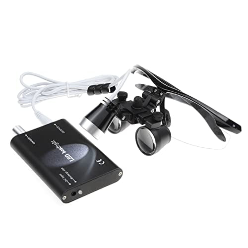 3.5X 420mm Surgical Binocular Loupes Head Light Blue Aluminum Box Magnifiers by NNSKI (Black)