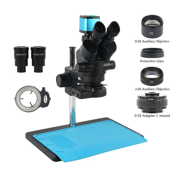 3.5X-90X 180X Simul-Focal Trinocular Stereo Microscope 48MP 4K USB Industrial Video Microscope Camera For PCB Chip Repair