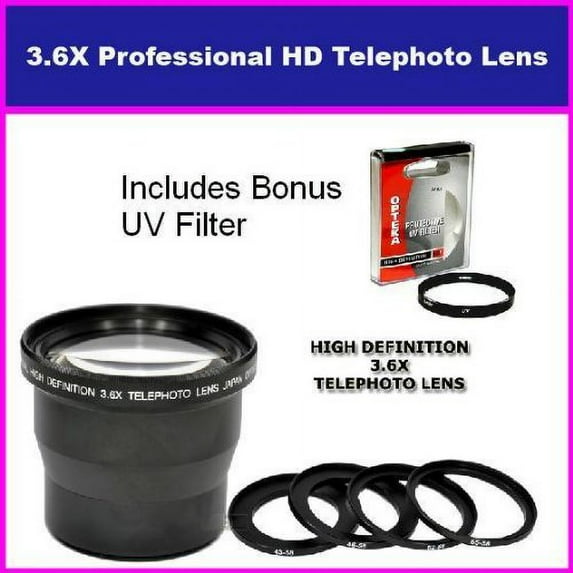 3.5X HD Professional Telephoto lens For Fujifilm S602 S7000 S20 6900 Includes Bonus 72MM Protective UV Filter Tube Adapter Included