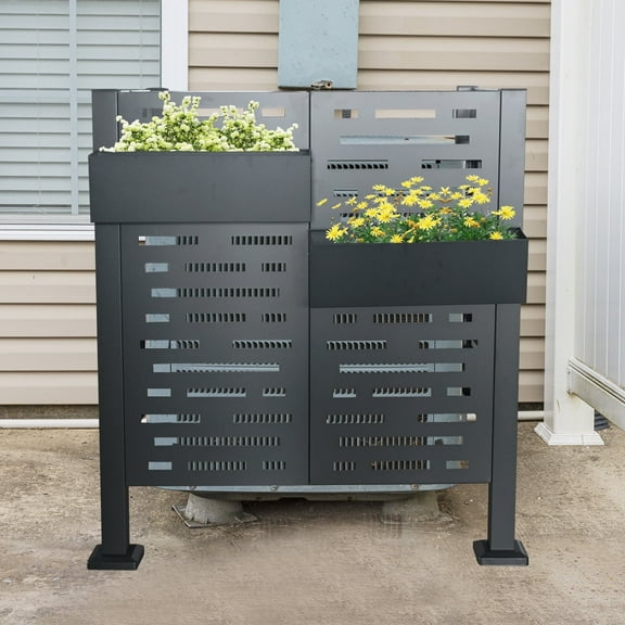 CarButler 3.5x3.5ft Outdoor Air Conditioner Fence Privacy Screen Panels,4ft Height, Metal Privacy Fence Cover