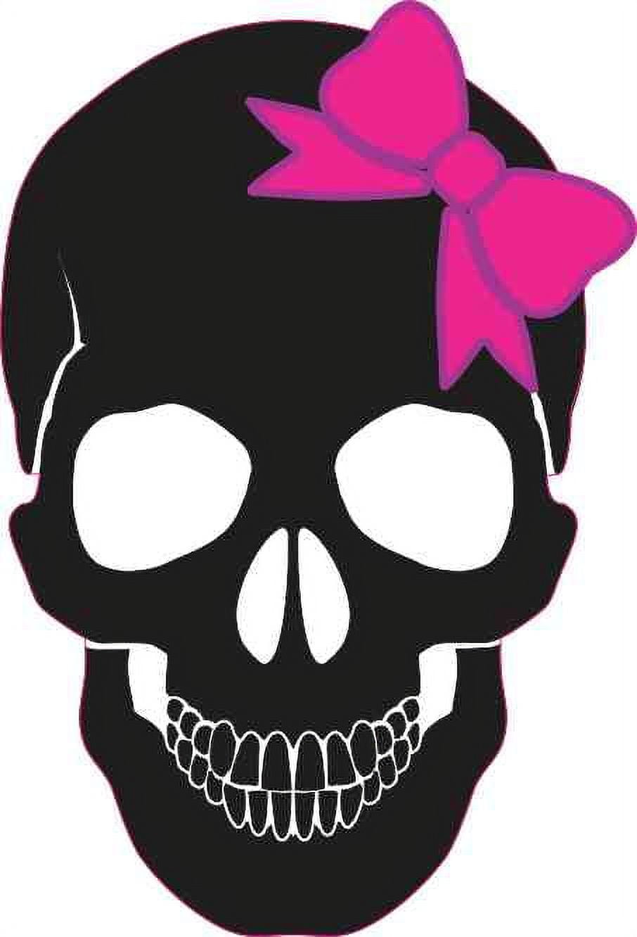 pink and black skull and crossbones
