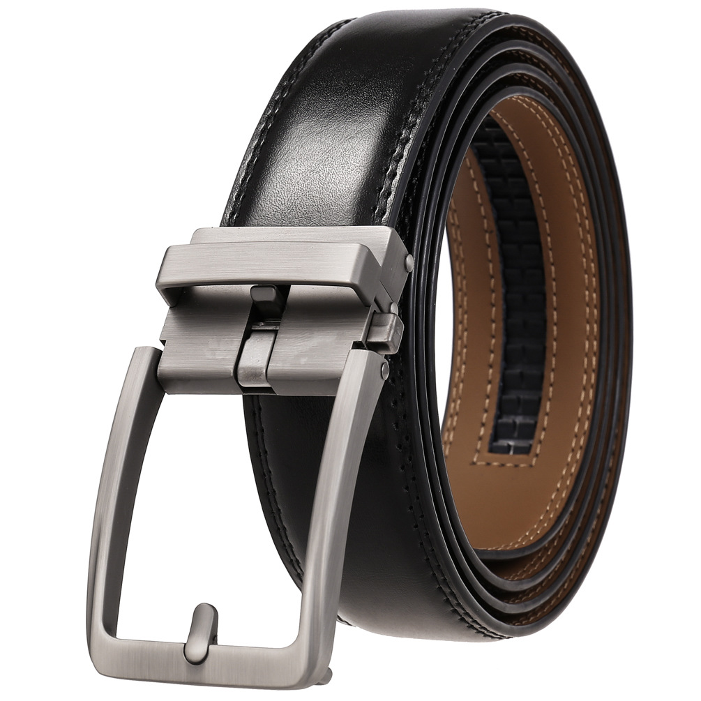 Automatic Buckle Men's Genuine Leather Belt 115cm