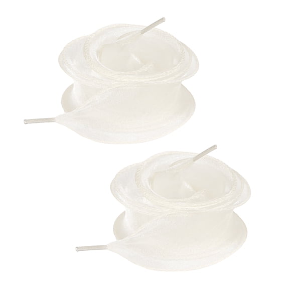 3.5cm Wide Tulle Ribbon Shoelaces Breathable Sheer Organza Flat Shoe Strings For Shoe Decors Handbag Strap Craft Project