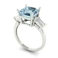 thumbnail image 1 of 3.5ct asscher cut blue Zircon 14k white gold 3 stone Bridal Wedding Engagement Promise Anniversary Ring for Women size 5, 1 of 7