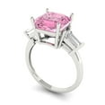 thumbnail image 1 of 3.5ct asscher cut pink Zircon 14k white gold 3 stone Bridal Wedding Engagement Promise Anniversary Ring for Women size 4.25, 1 of 7