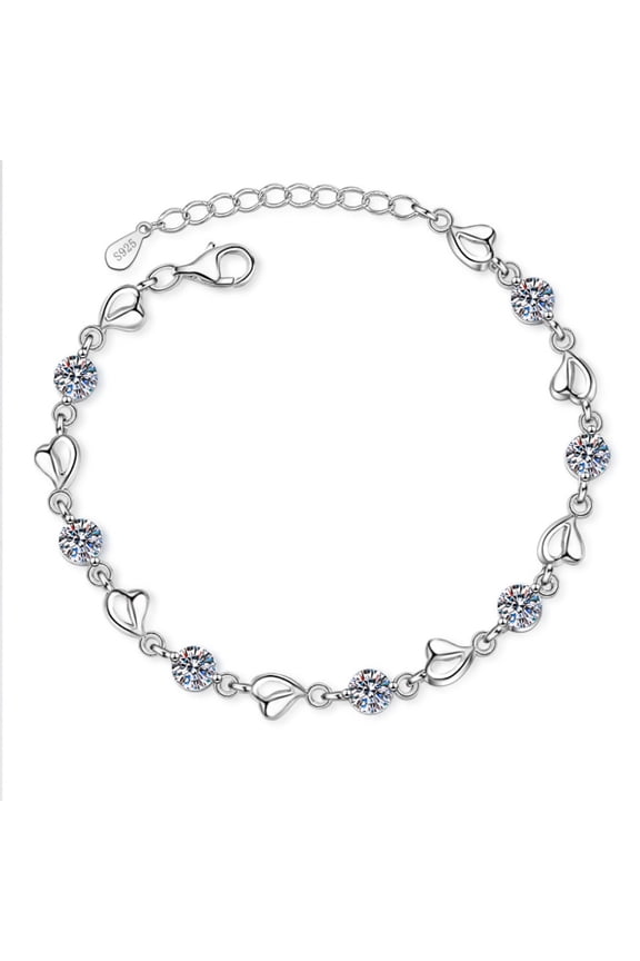 3.5cttw Moissanite Bracelets for Women D Color VVS1 Moissanite Diamond Bracelet 925 Sterling Silver Moissanite Chain Bracelet with Certificate