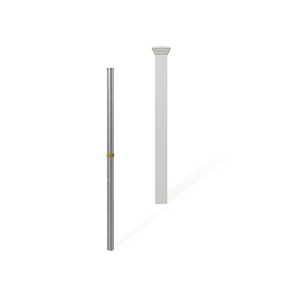 3.5ft Tall (1 Post) Fence Finishing Post for WamBam All American No Dig White Picket Fence, Easy Install Outdoor Fence for Backyard or Patio, Outdoor Fencing, No Dig Fence Panels, ZP19046