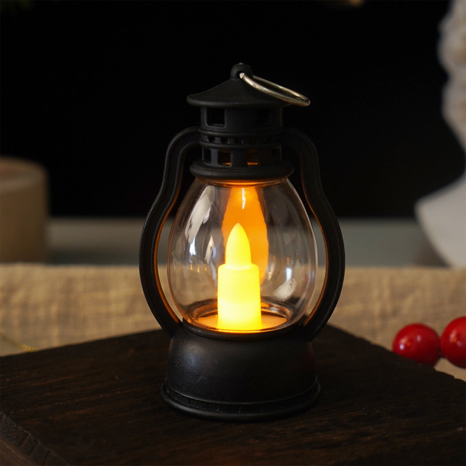 3.5in Christmas Small Oil Lamp, LED Retro Light-Up Night Lamps,Portable ...