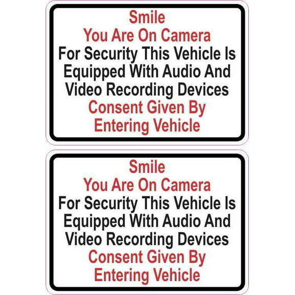 3.5in x 2.5in Smile You Are on Camera Vinyl Stickers