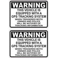 thumbnail image 1 of 3.5in x 2.5in Vehicle Equipped with GPS Tracking Stickers, 1 of 2