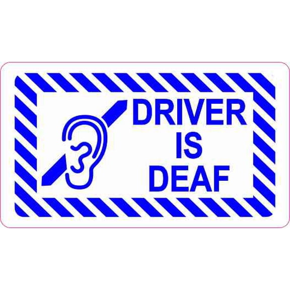 3.5in x 2in Driver Is Deaf Sticker