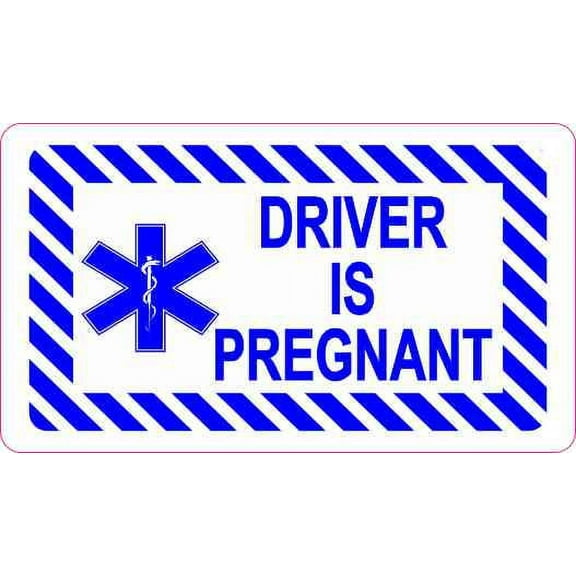3.5in x 2in Driver Is Pregnant Sticker