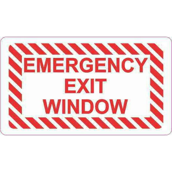 3.5in x 2in Emergency Exit Window Sticker Vinyl Business Sign Stickers