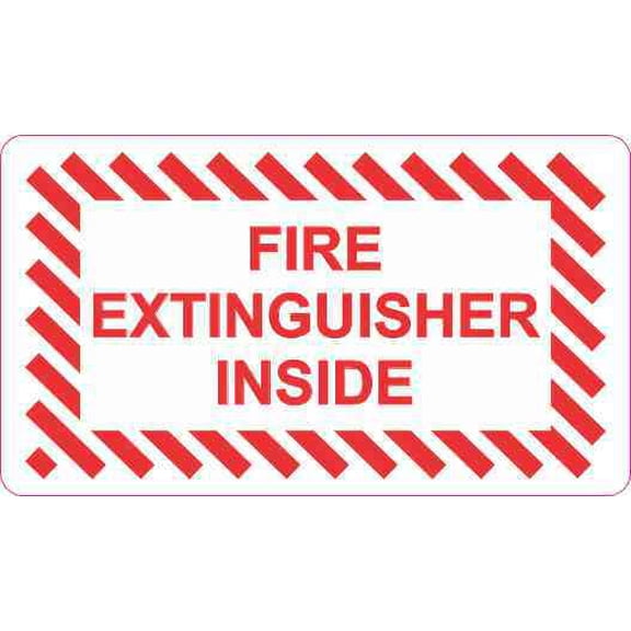 3.5in x 2in Fire Extinguisher Inside Decal Vinyl Stickers Sign Sticker