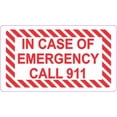 thumbnail image 1 of 3.5inx2in In Case Of Emergency Call 911 Sticker Vinyl Decal Sign Stickers, 1 of 1