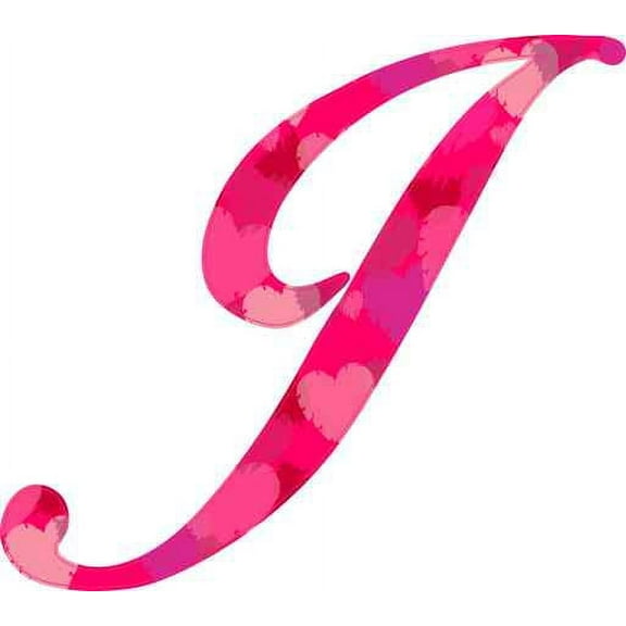 3.5in x 3in Hearted Cursive J Monogram Sticker Fancy Vinyl Vehicle Stickers