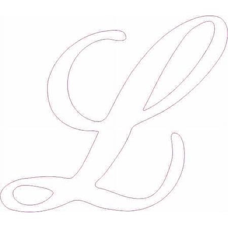 3.5in x 3in White Cursive L Monogram Sticker