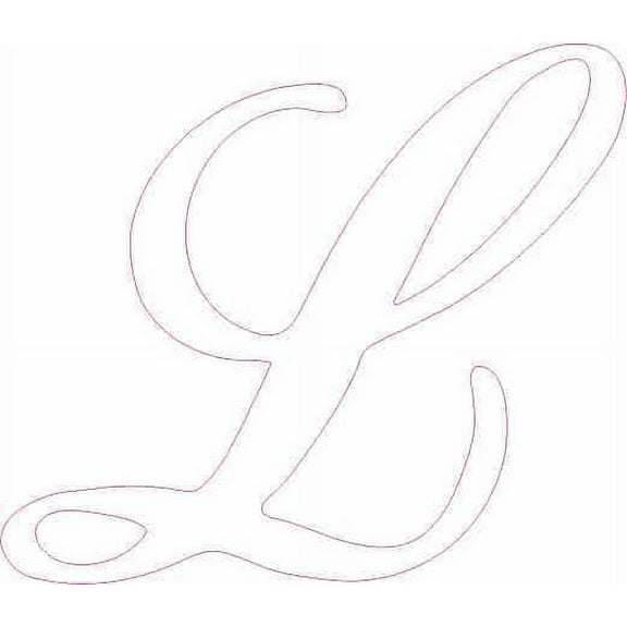 3.5in x 3in White Cursive L Monogram Sticker