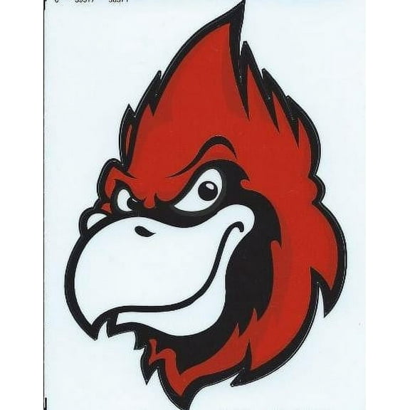 3.5in x 5in Cardinal Mascot Vinyl Bumper Sticker Car Decal Window Stickers Decals