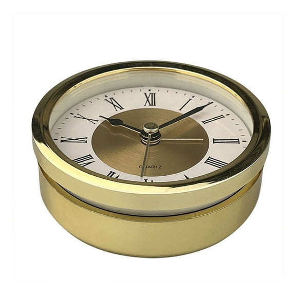 3.5inch (89mm) Clock Insert Roman Numeral Round Watch Insert Gold Clock for Decorating and Gifting Making