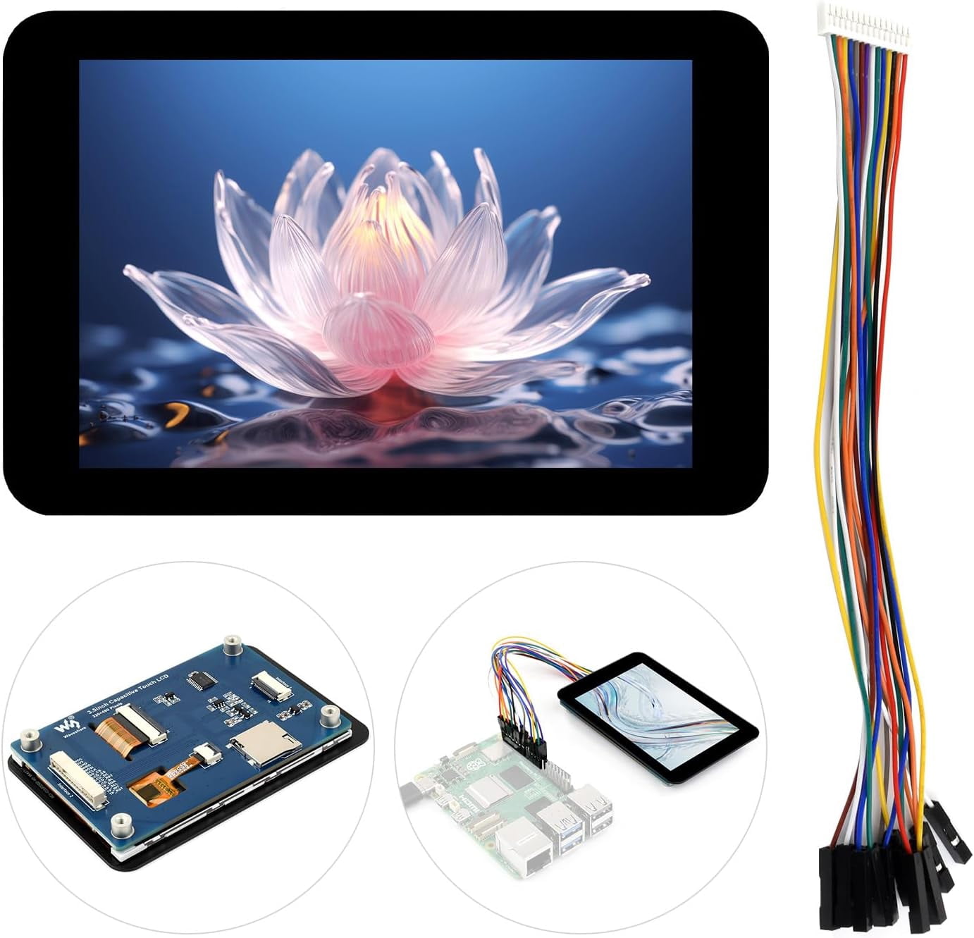 3.5inch Capacitive Touch Display Module, Compatible with 5/4B/3B/Zero/Zero W/Zero 2W/Pico W/WH/ ESP32 / Arduino,320×480 Resolution, IPS Display