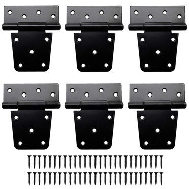 3.5 Inch Black Door Shed Hinges Square Barn Hinges Heavy Duty Gate Hinges Wrought Hardware Iron Rustproof For Wood Fences (4 PCS