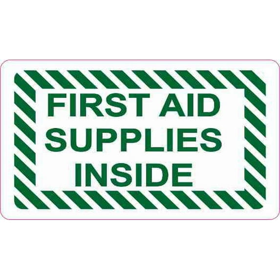 3.5inx2in First Aid Supplies Inside Magnet Magnetic Medical Emergency Sign