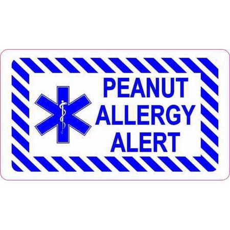 3.5inx2in Peanut Allergy Alert Sticker Vinyl Medical Emergency Decal Sign