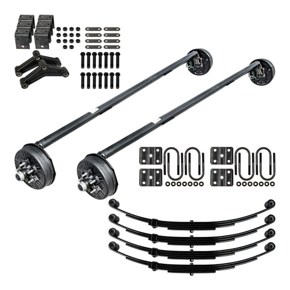 3.5k TK Heavy Duty Tandem Axle Kit with Suspension- 7000 lb Capacity (Drop Axle Series), 85/00 (Loose Spring Seats) / 5x4.5 Bolt Pattern