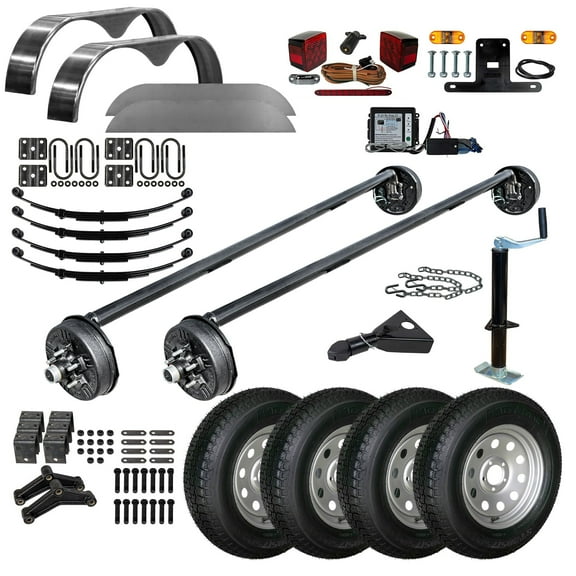 3.5k TK Tandem Axle Trailer Parts Kit - 7000 lb Capacity Heavy Duty (Drop Complete Original Series), 73/00 (Loose Spring Seats) / 5x4.5 Bolt Pattern