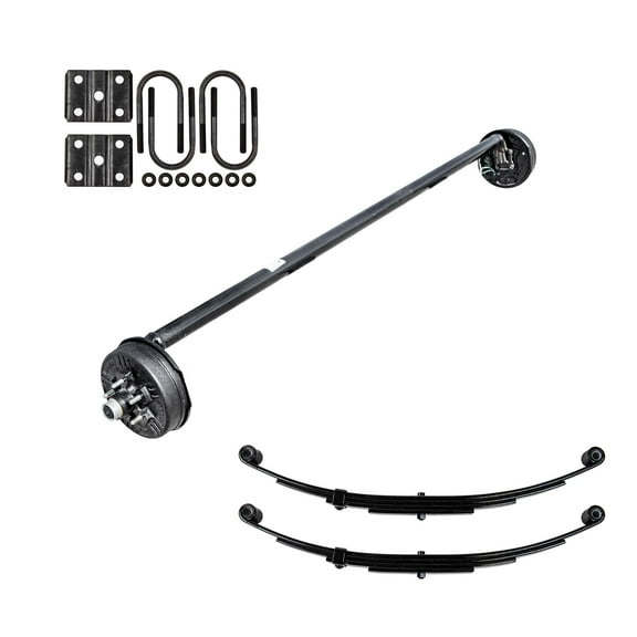 3.5k TK Trailer Axle Kit - 3500 lb Electric Brake 5 Lug - (4" Drop), 95/00 (Loose Spring Seats) / 5x4.5 Bolt Pattern
