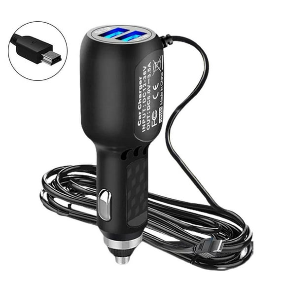 3.5m Mini USB Dash Cam Car Charger, 12-24V DVR Power Cable with LED Light