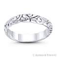 thumbnail image 1 of 3.5mm (0.14in) Abstract Swirl Engraved Design Right Hand Ring Stackable Band in Oxidized .925 Sterling Silver, 1 of 1