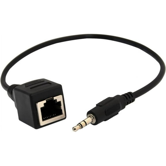 3.5mm 1/8" Male Jack Audio Socket to RJ45 Ethernet LAN Network Cable for VOD KTV Touch Devices 1ft