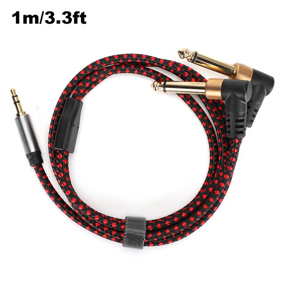 3.5mm 1/8TRS Male to 2X 6.35mm 1/4" TS Male Mono Y-Type Cable Splitter Compatible for Home Stereo Systems Laptops Amplifiers Mixers MP31m/3.3ft