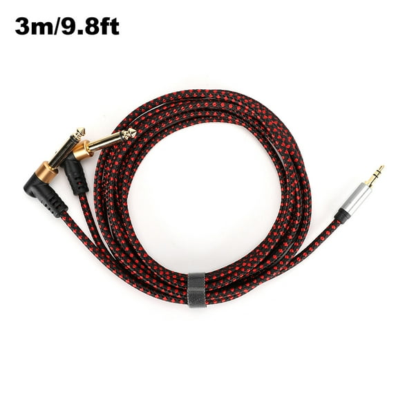3.5mm 1/8”TRS Male to 2X 6.35mm 1/4" TS Male Mono Y-Type Cable Splitter Compatible for Home Stereo Systems Laptops Amplifiers Mixers MP33m/9.8ft